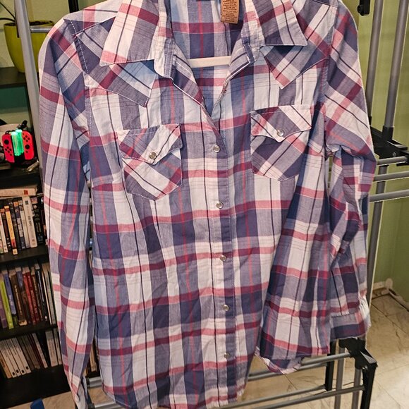Men's Wrangler plaid button down Size XS - Picture 3 of 3